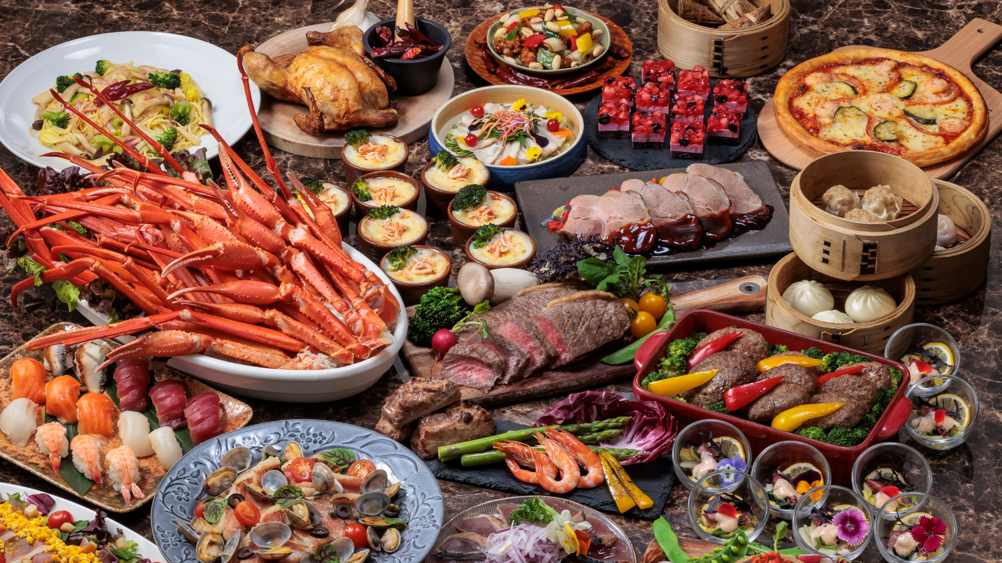 【CROSS TIME CROSS BE】4月～5月ディナービュッフェ料理イメージ