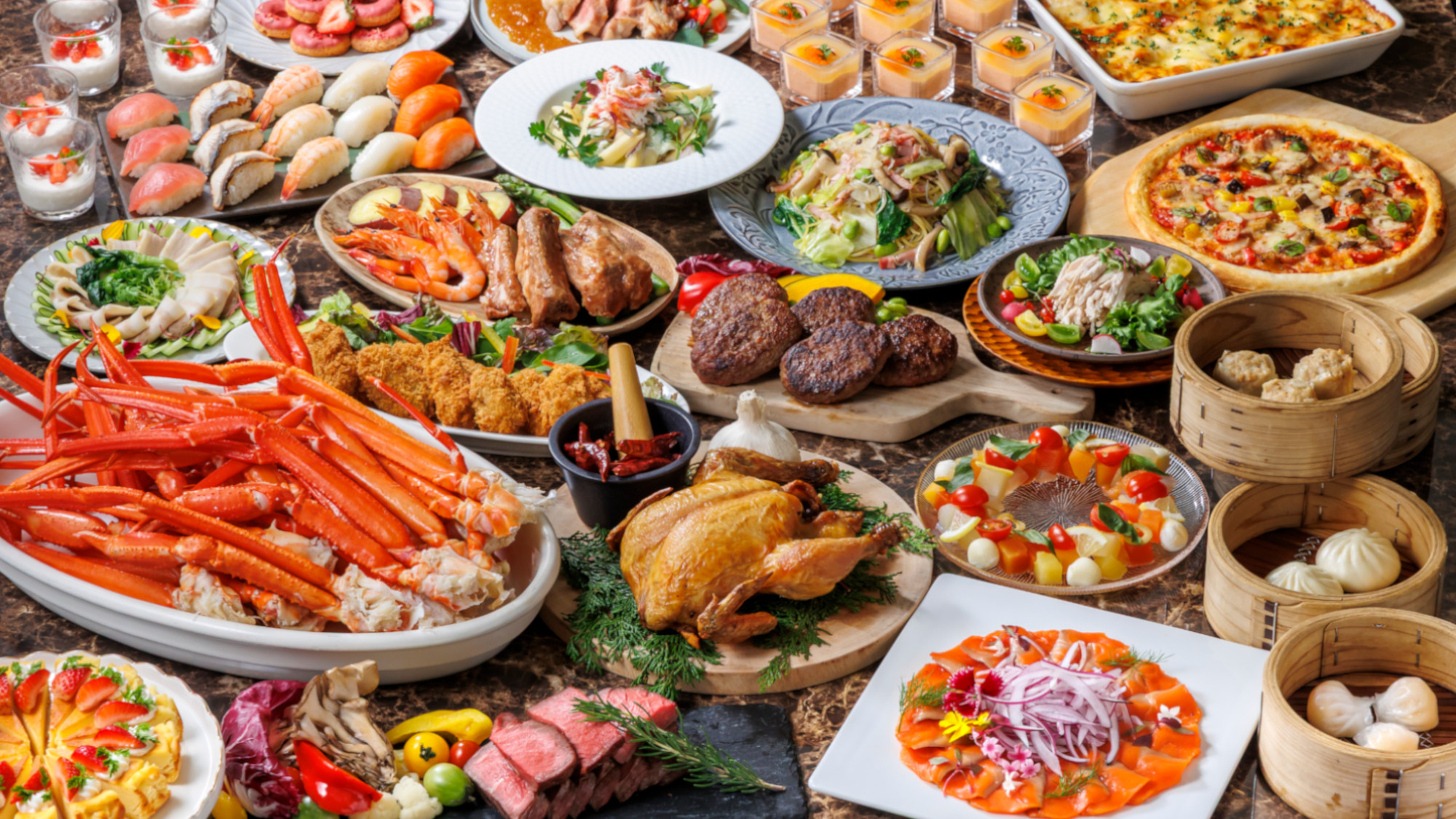 【CROSS TIME CROSS BE】2月～3月ディナービュッフェ料理イメージ