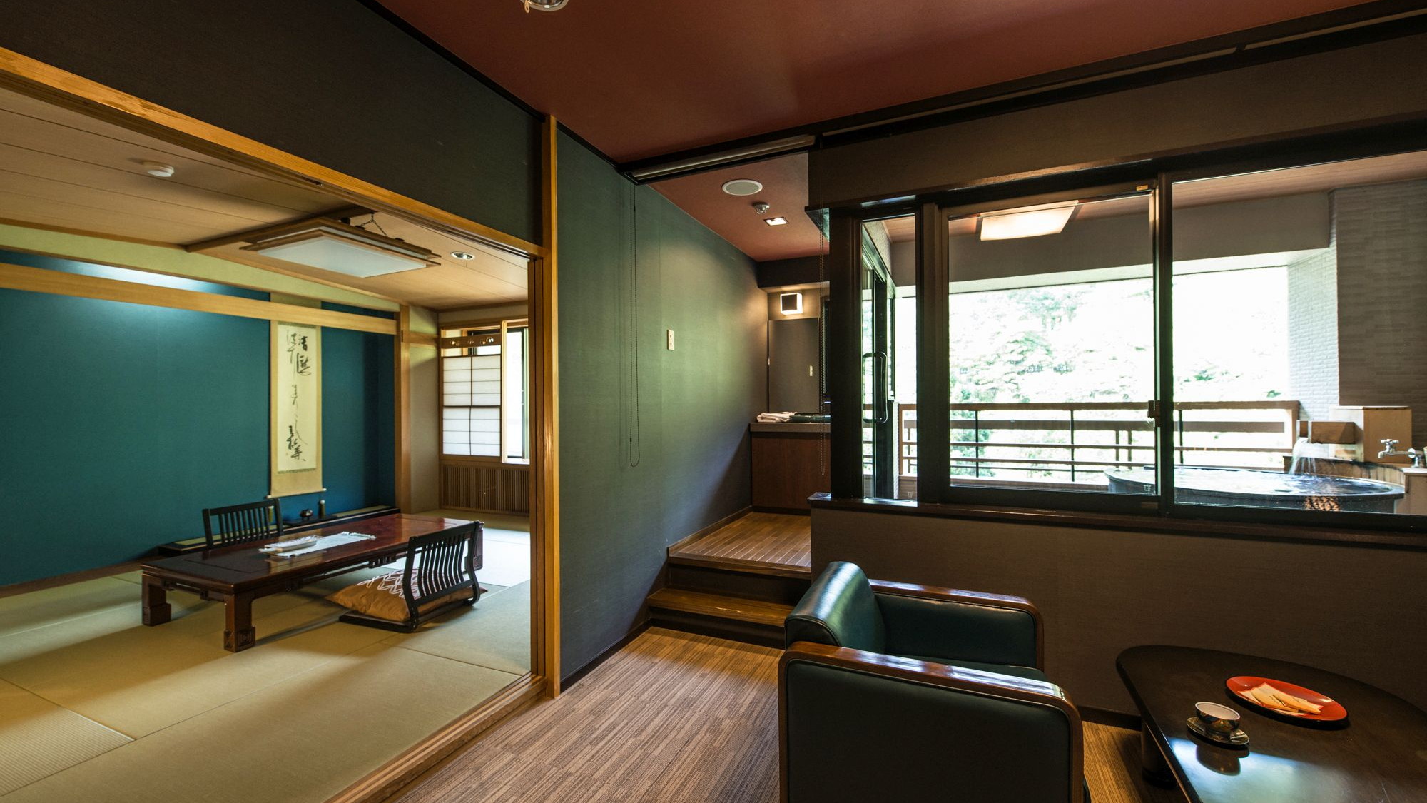 【最上階・露天風呂付〜久遠スイート〜和洋室・73㎡】源泉掛け流しの温泉を愉しむ贅沢な時間