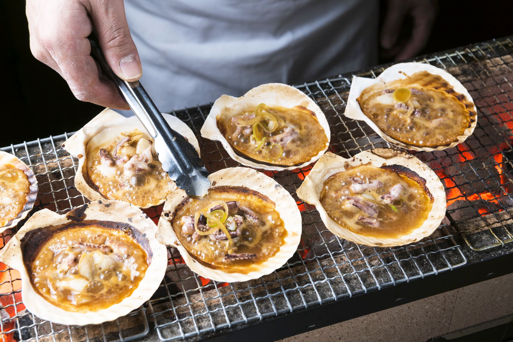 【庄内もっけバイキング】帆立イカ肝ソース焼き
