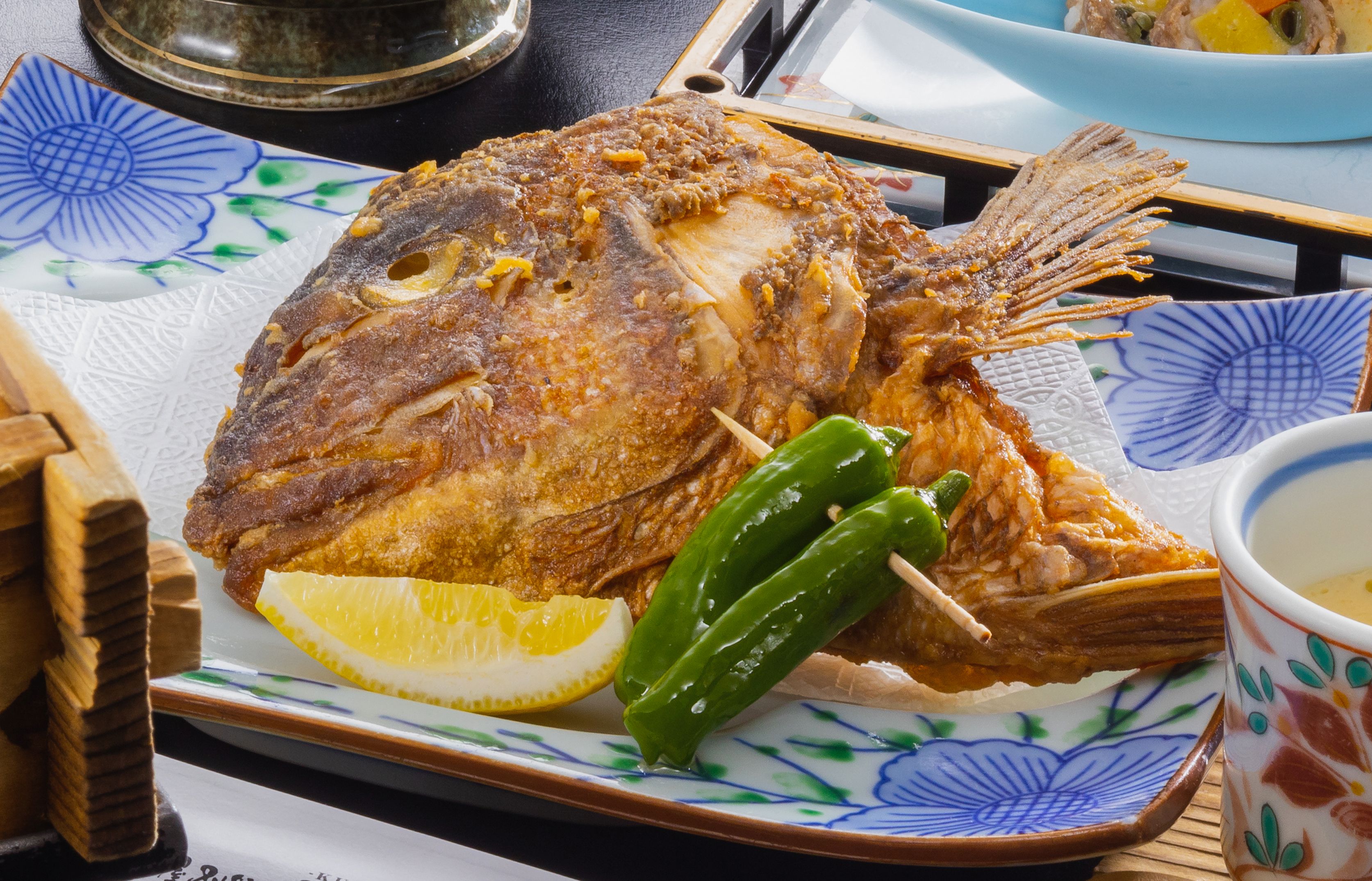 【庄内もっけバイキング】鯛のかぶと揚げ一品付