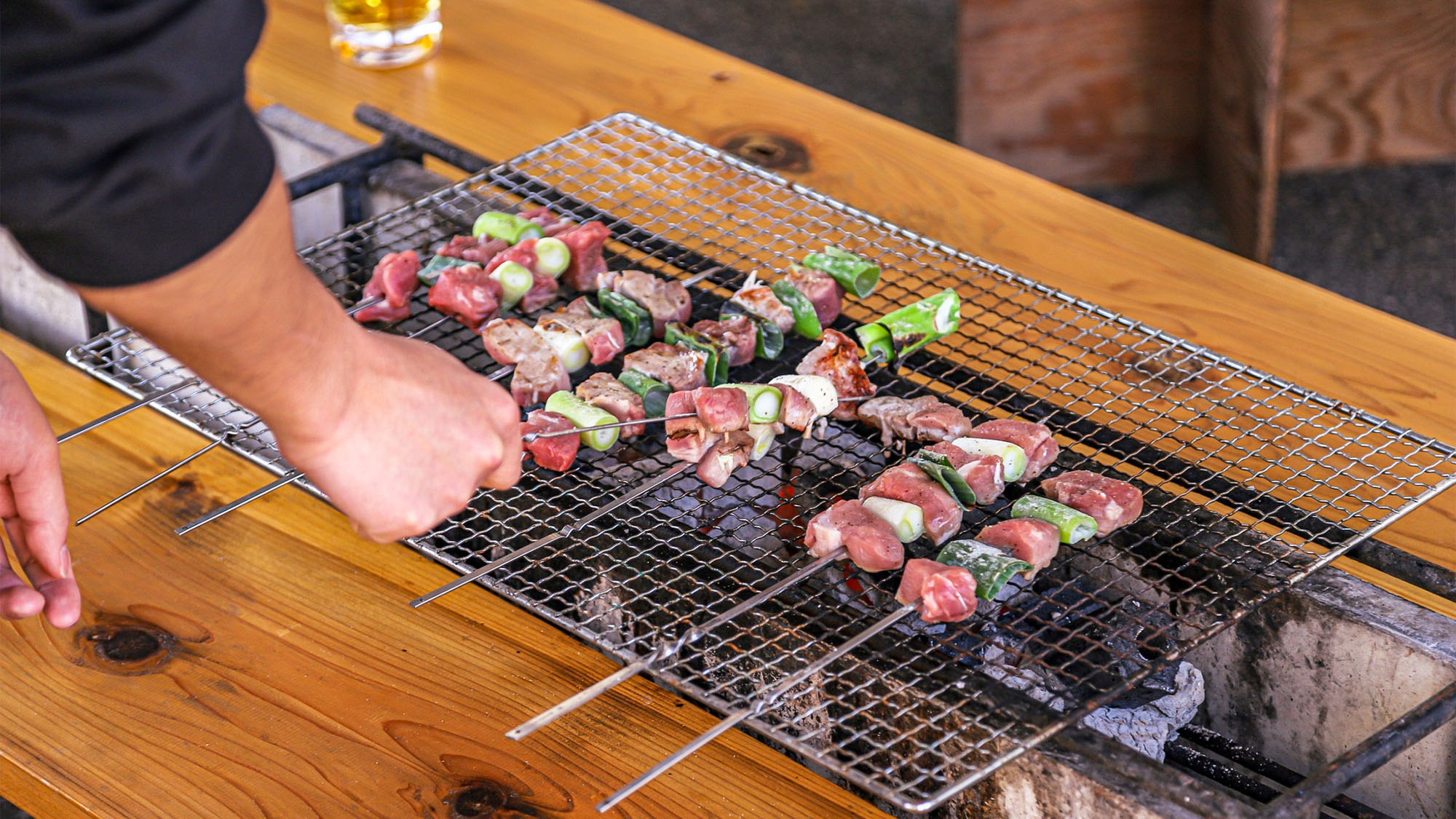 ・＜BBQ＞「ねぎま」が美味しそうに焼けてきました