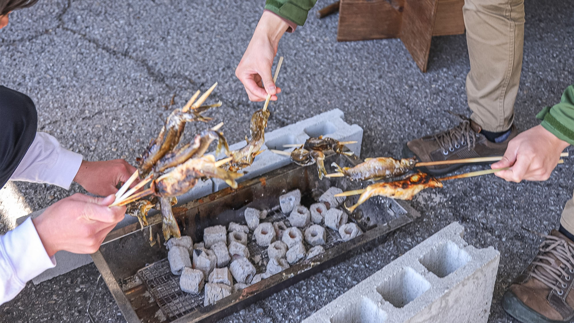 ・＜BBQ＞魚の炭火焼きは最高です