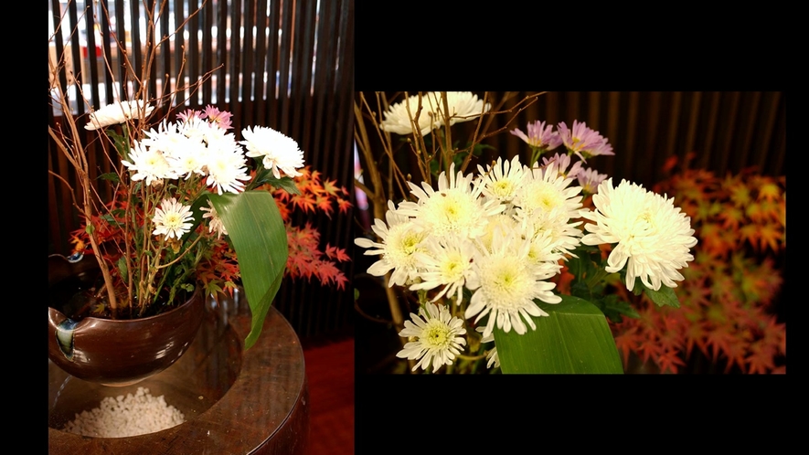 *館内には季節のお花を飾っています。