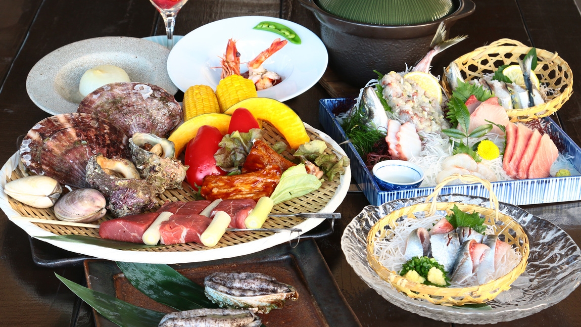 夏休み☆期間限定【BBQ海鮮グルメ】鮑付きの海鮮BBQ！ガーデンサイドで♪-2食付-