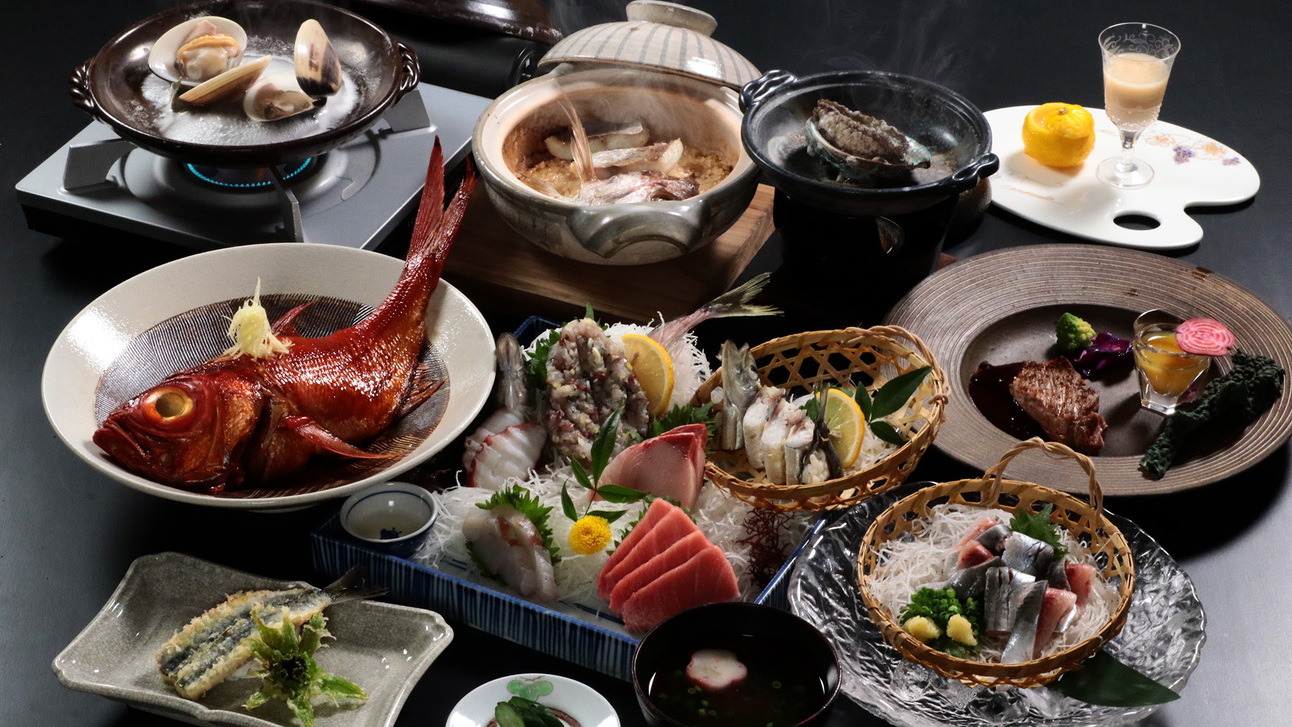 【夕食のみ】鮑の踊り焼付きの海鮮グルメ！