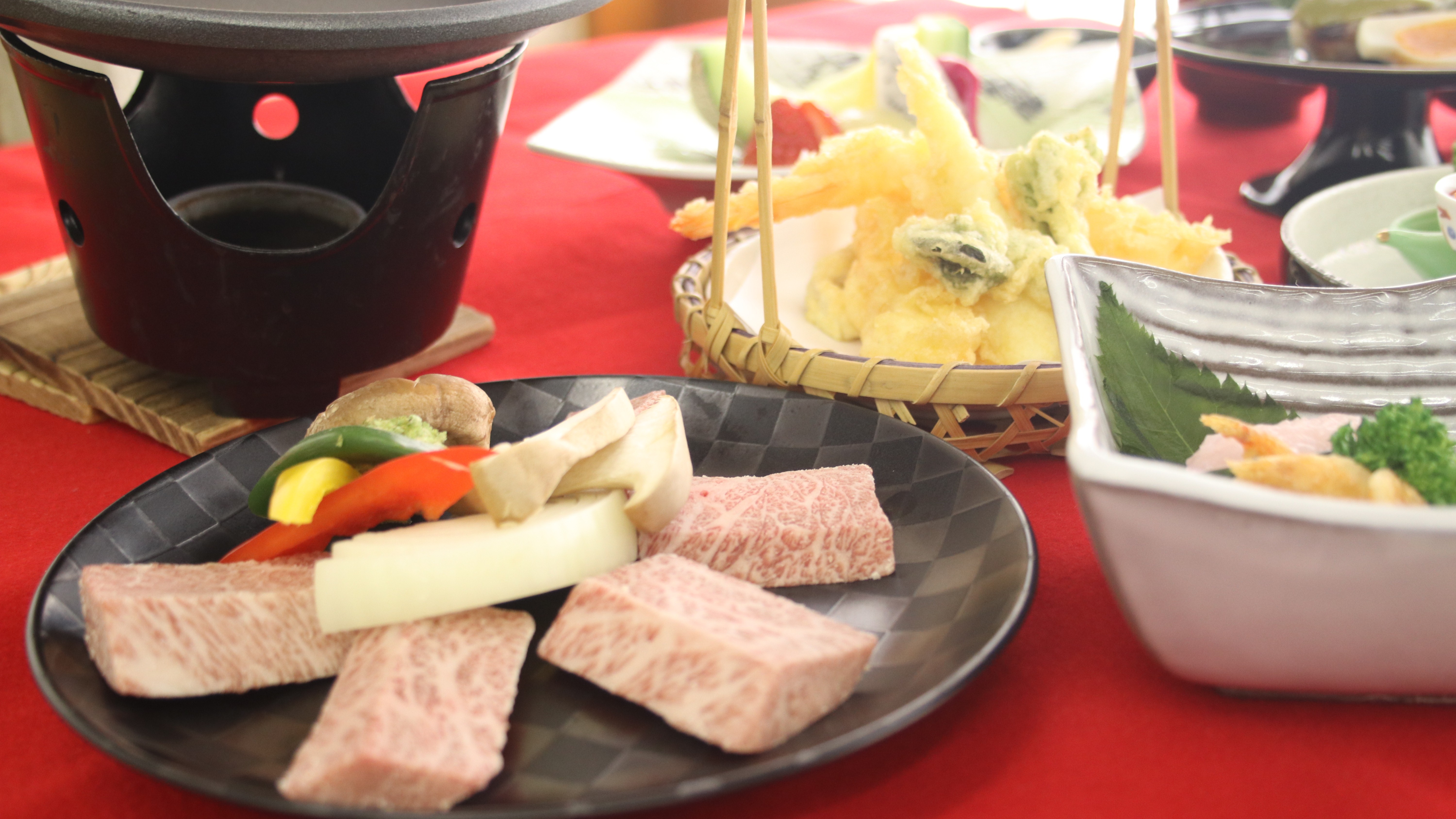 *【会席料理】春のステーキ会席（全体）