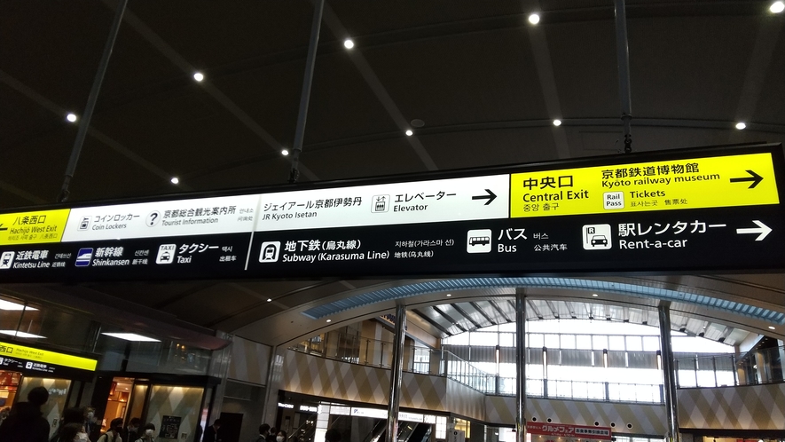 ■京都駅からのアクセス■（1）新幹線改札【中央口】（在来線は【西口】）を出る