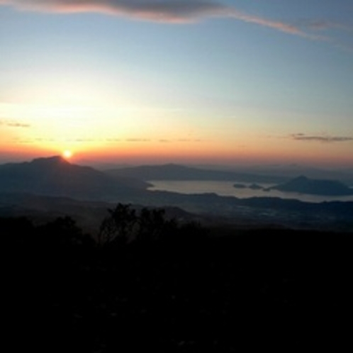 洞爺湖に沈む夕日