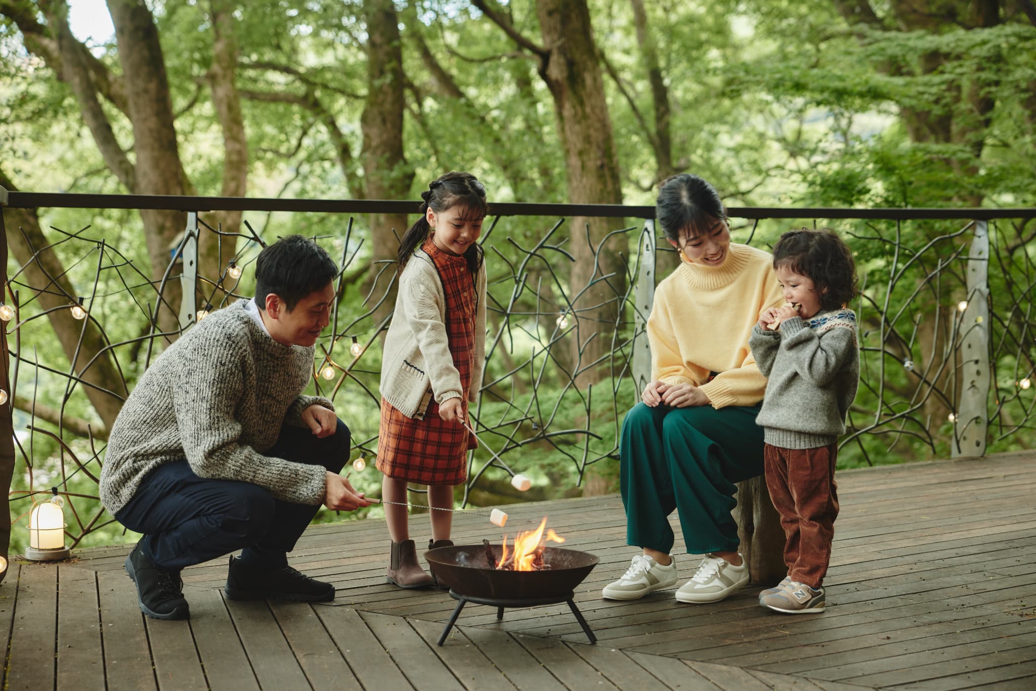 焚き火でおやつ作り