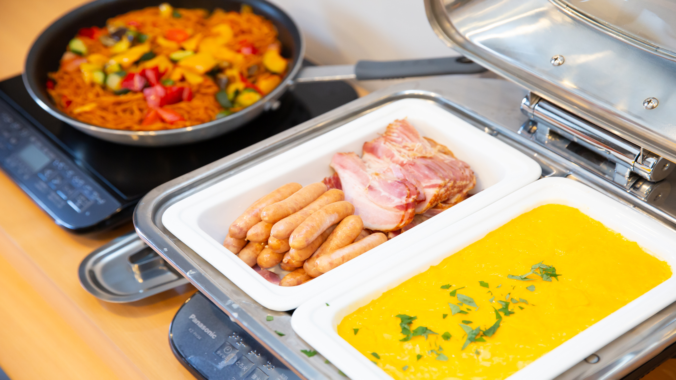 パスタ　ハム　たまご