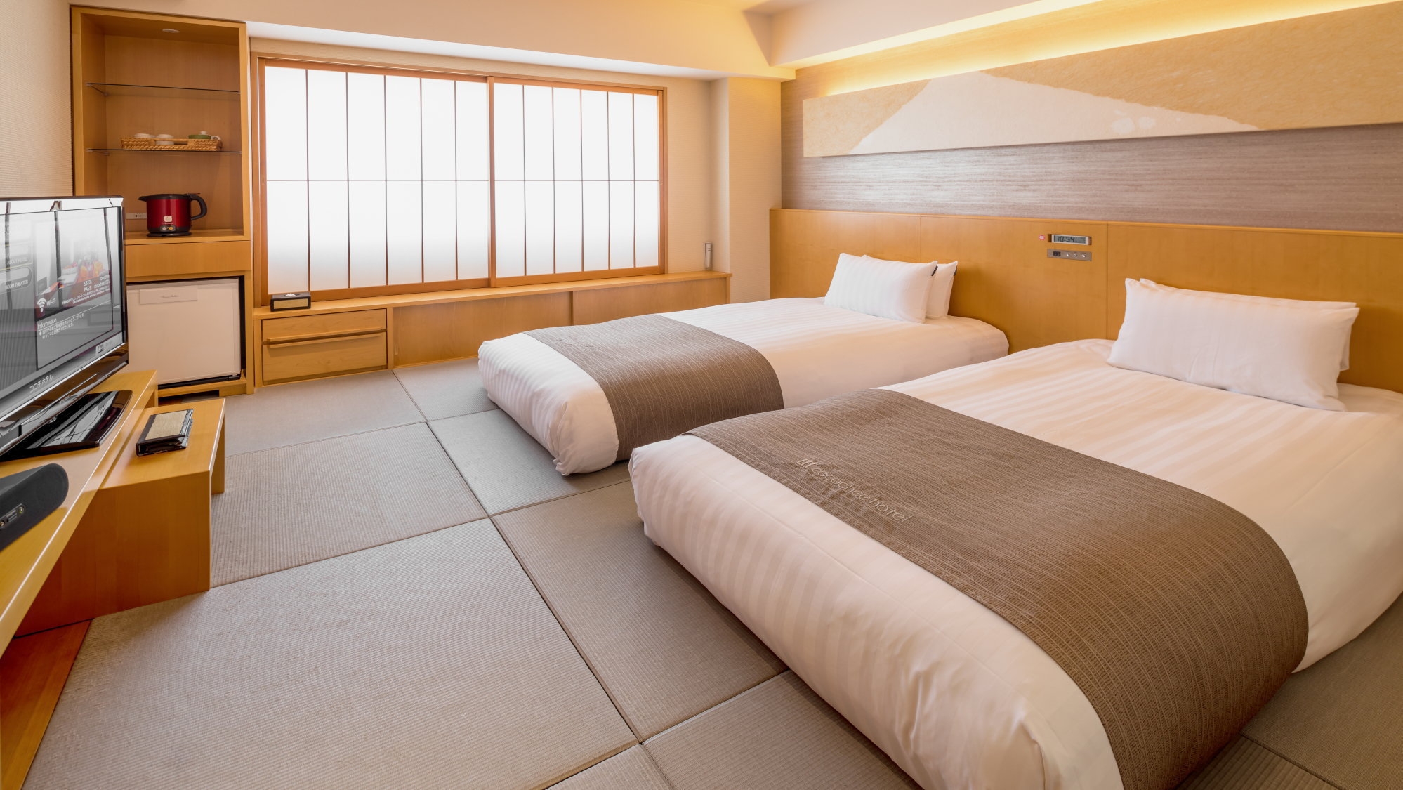 〔素泊り〕素足でくつろげる畳敷きの和モダンなツイン