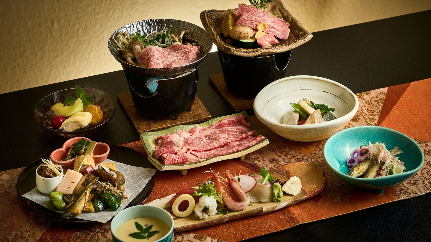 【タイムセール/特選会席】＜おひとり様10％OFF＞「近江牛陶板焼増量×すき焼き」ブランド牛を堪能