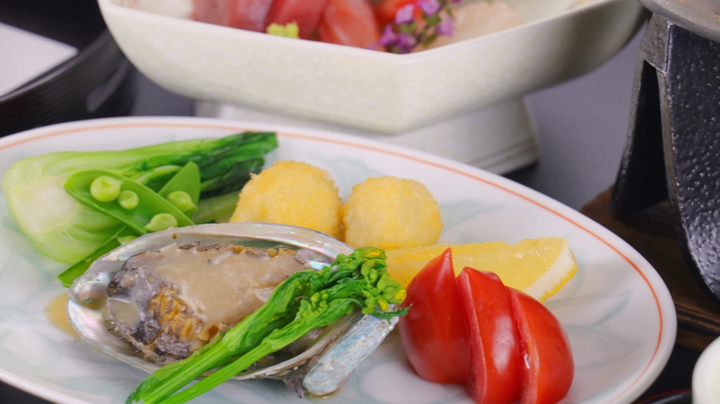 【選べるアワビ料理付☆】お造りorステーキ☆選べるお料理コース[1泊2食付]