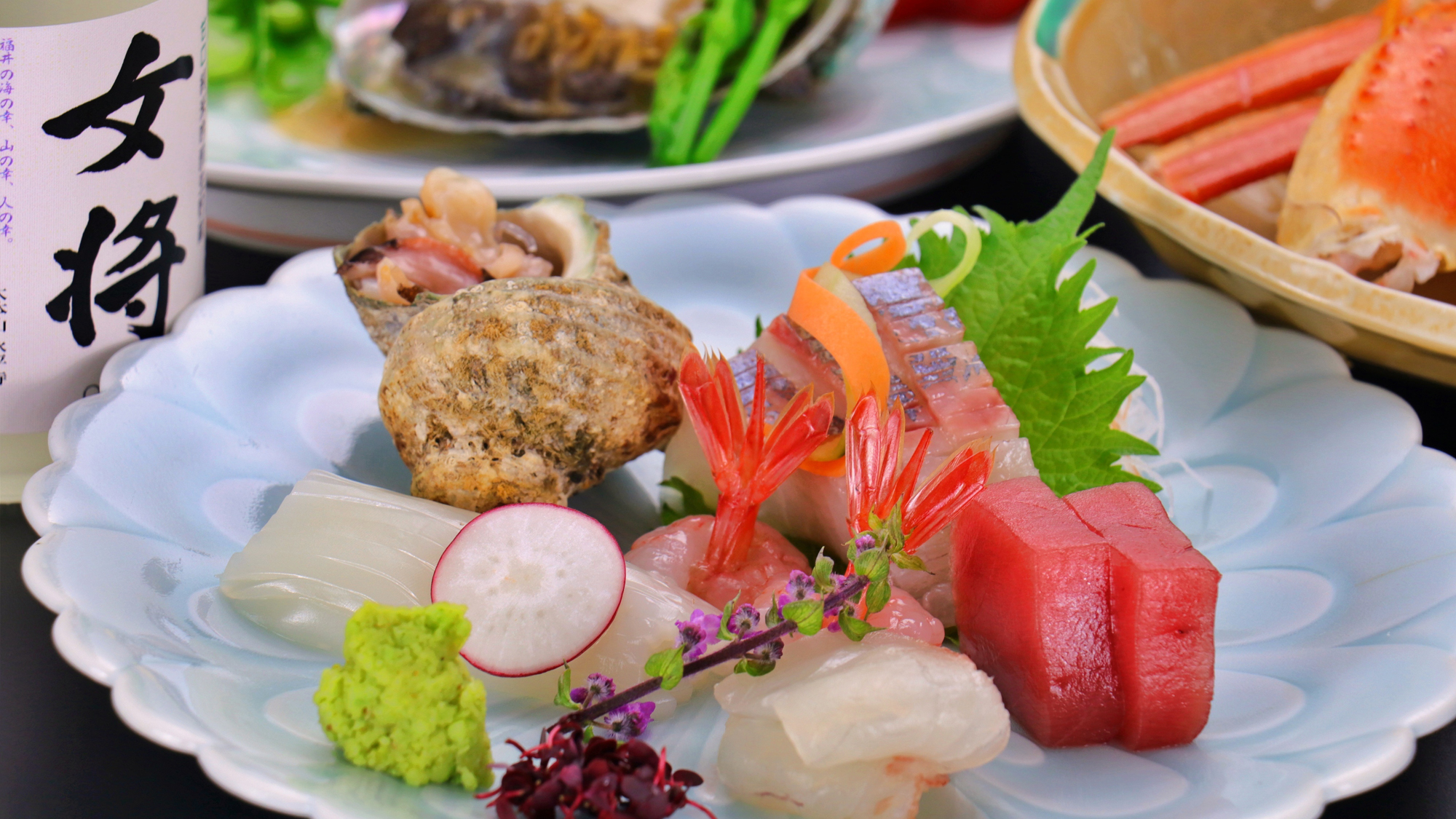 【あわび&times;のどぐろ&times;和牛（フルコース）】単品_6種盛りお造り