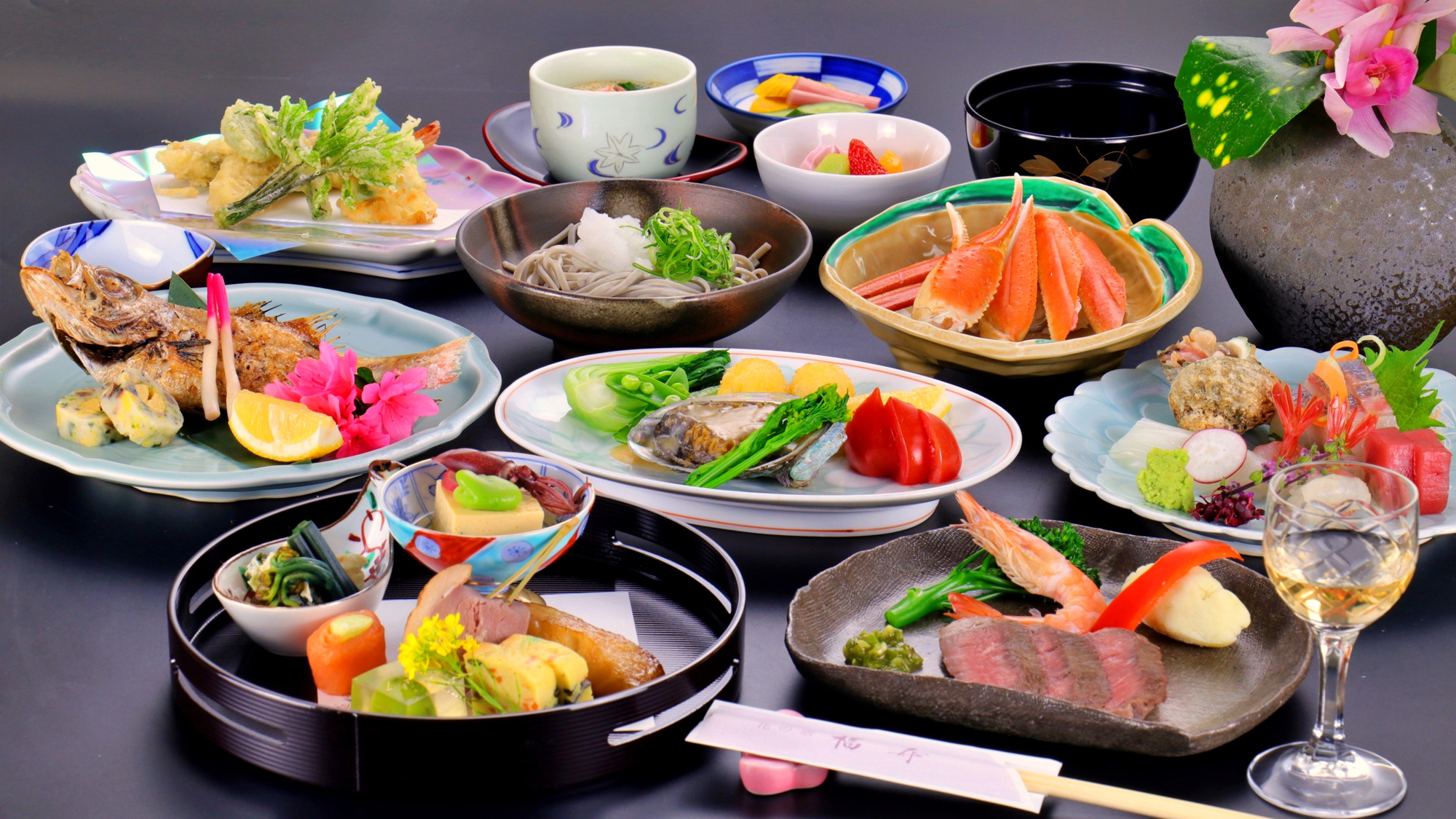 【あわび&times;のどぐろ&times;和牛（フルコース）】贅沢尽くしのコースです