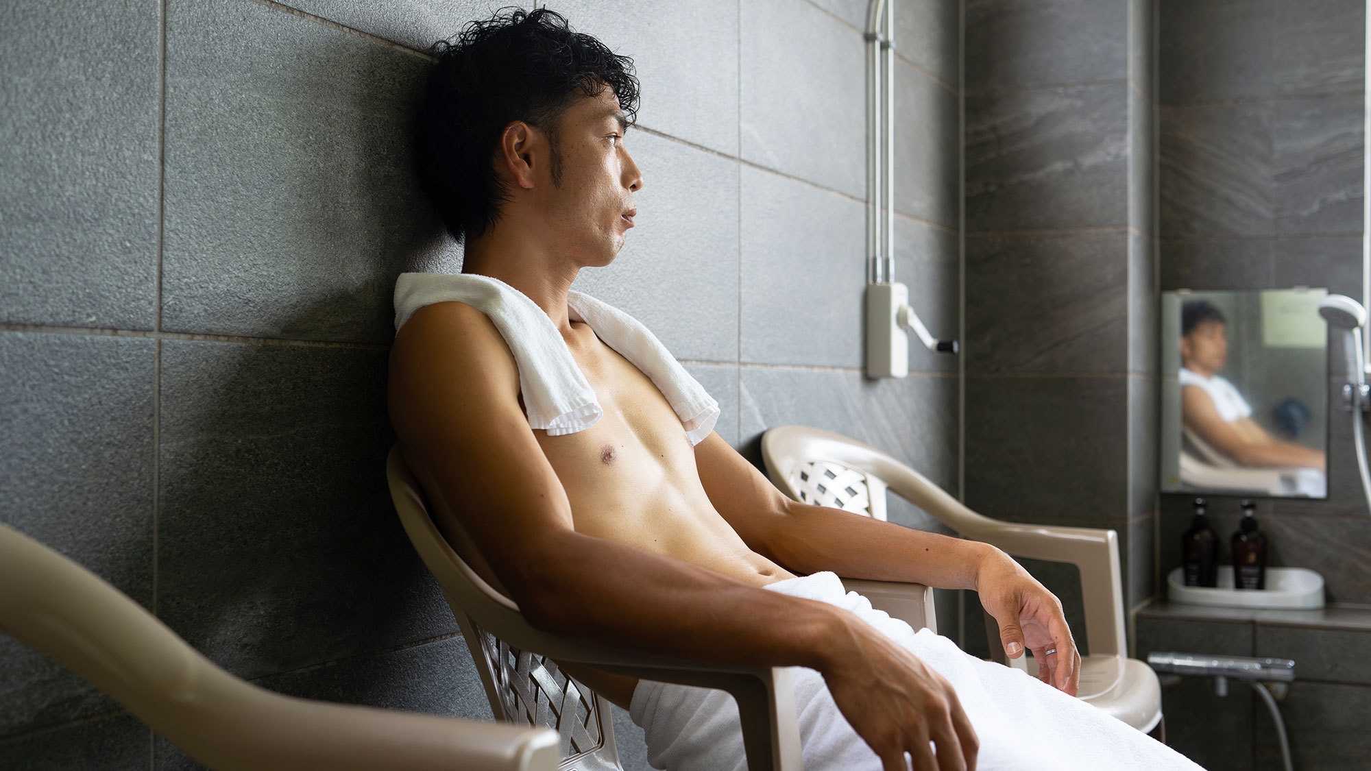 【さき楽15】早めの予約で5％OFF★男性専用シングル×素泊まりプラン★サウナ＆大浴場で寛げる