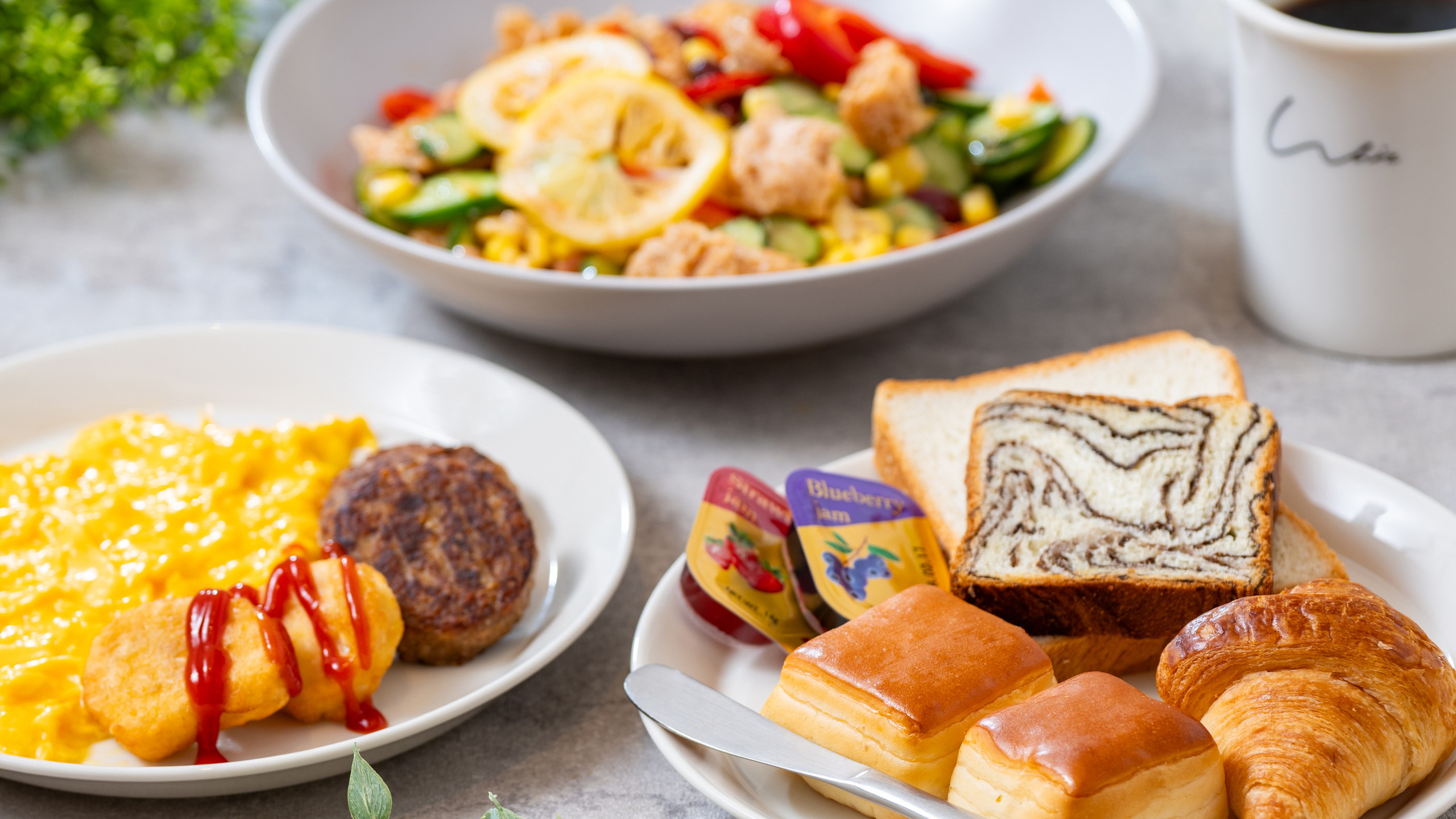 盛り付け例：朝食ビュッフェ