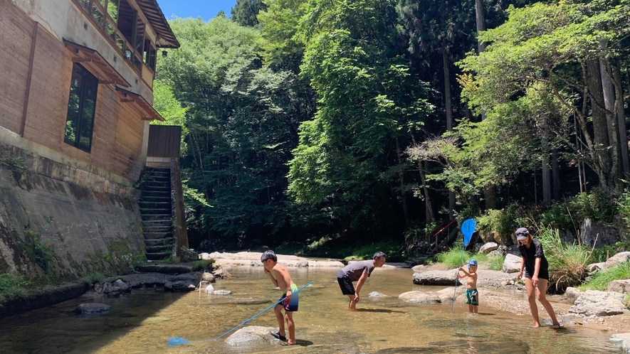 *【敷地内】夏は敷地を流れる清流で川遊び