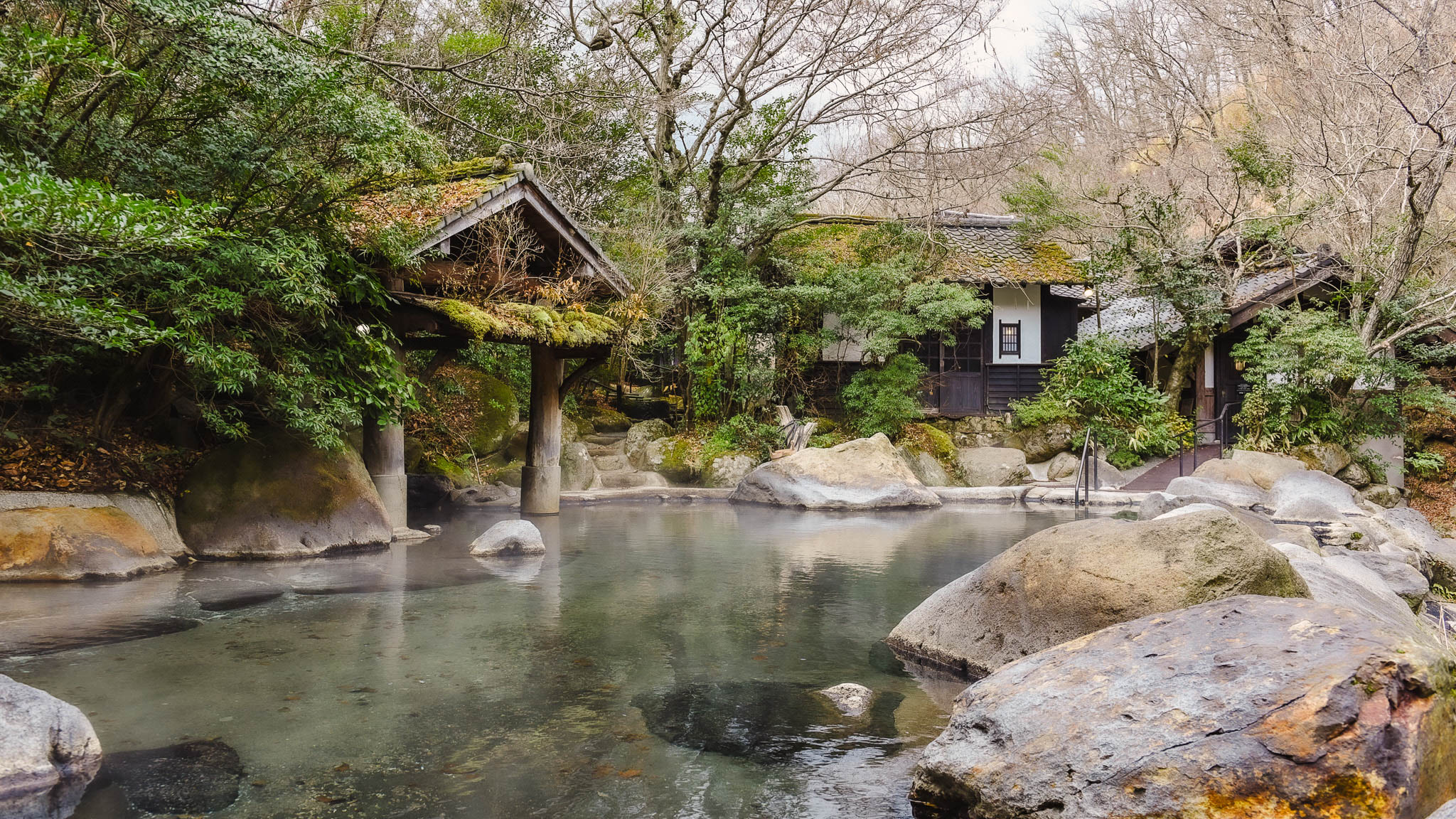 晩冬｜幽谷の湯（男性専用露天風呂）