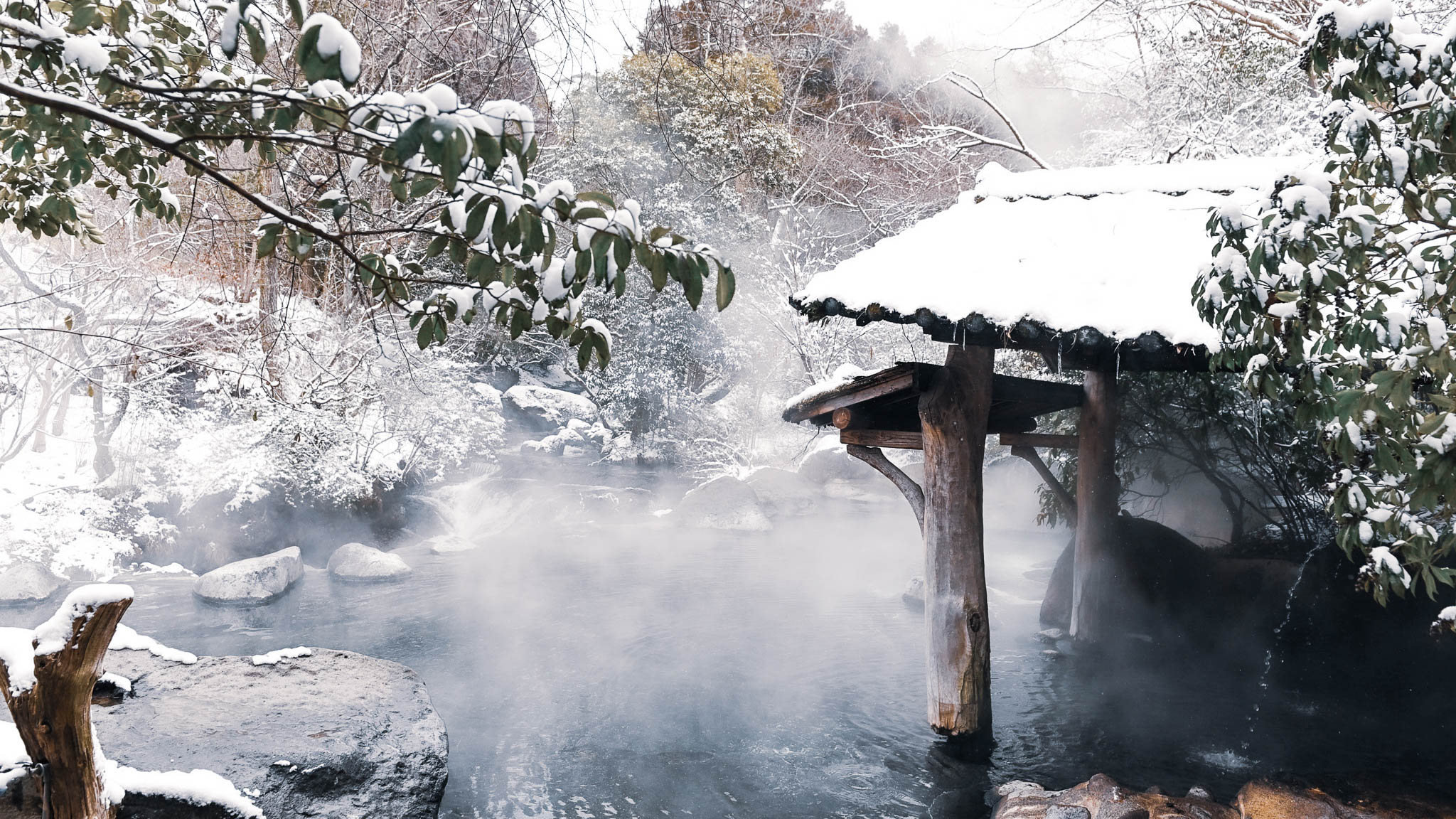 厳冬｜幽谷の湯（男性専用露天風呂）