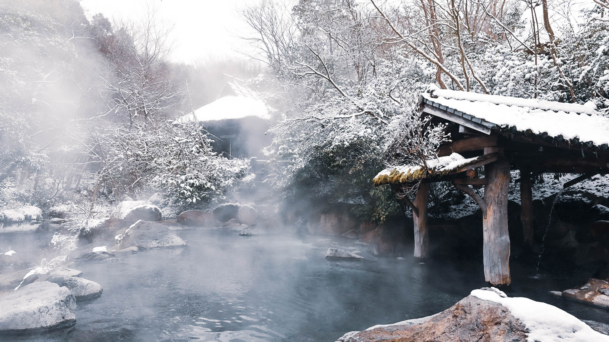 厳冬｜幽谷の湯（男性専用露天風呂）