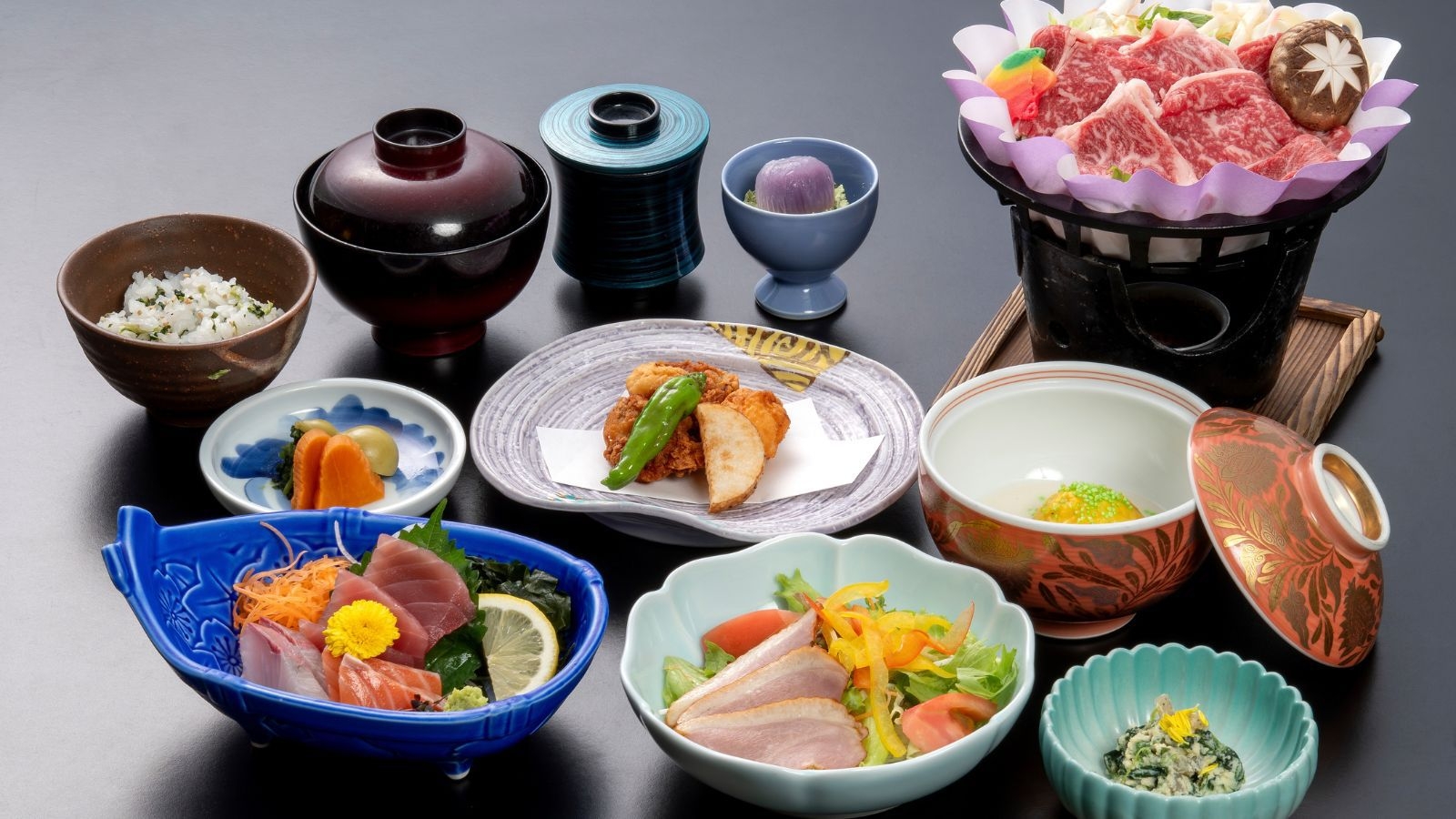 ≪和 -なごみ-≫国産黒毛和牛をメインとしたお手軽懐石コース（2食付）