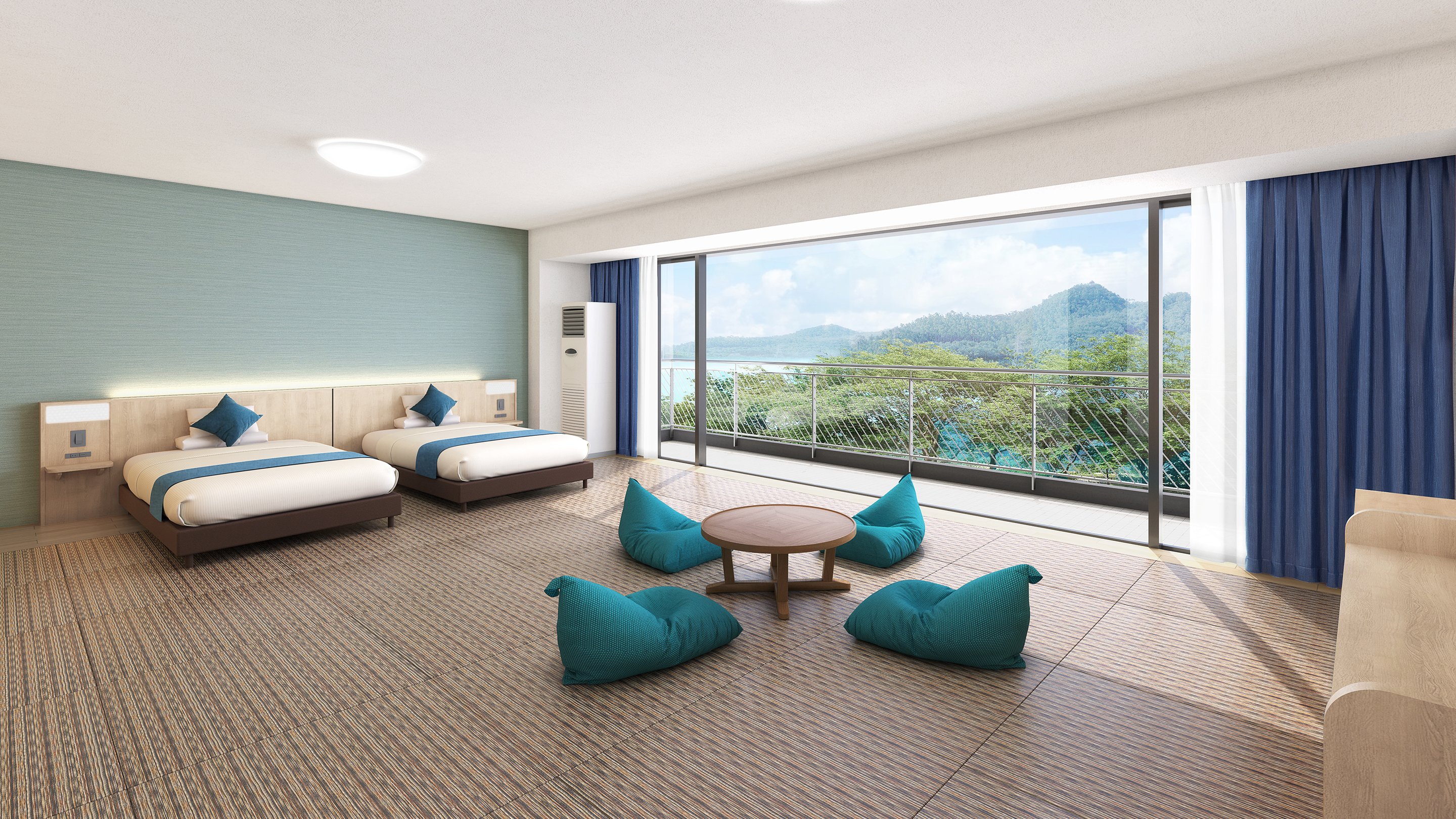 【禁煙】スタンダード和ベッドツイン7名定員内風呂あり(眺望無し)※リニューアル後イメージ