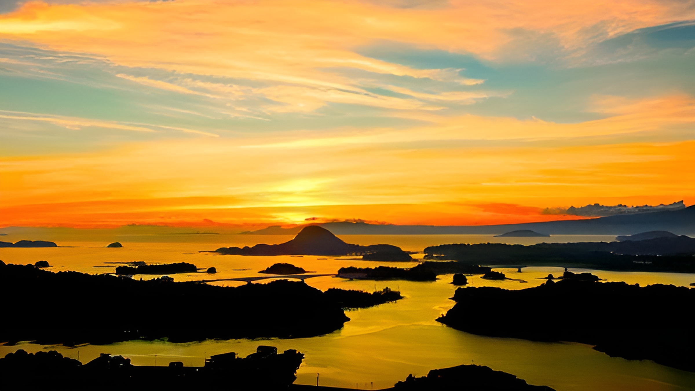 【天草の風景】天草五橋越しの夕日