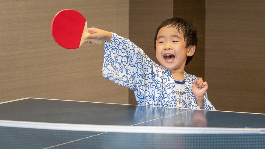 温泉といえばやっぱり「卓球♪」小さいお子様から大人の方まで幅広く楽しめます