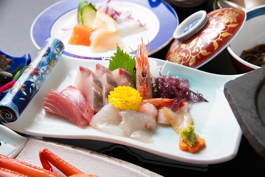 【海鮮・コース】地元境港産の旬の食材を使った満腹プラン♪季節替わり・旬会席【一泊二食】