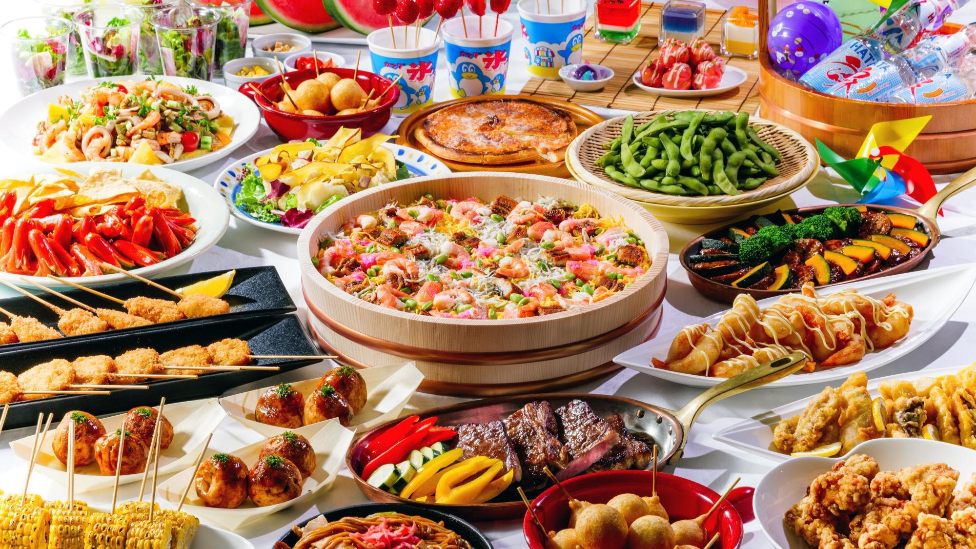 【夏祭りランチブッフェ付き 】夏祭りさながらの遊び心あふれるお料理を満喫！（１泊２食）