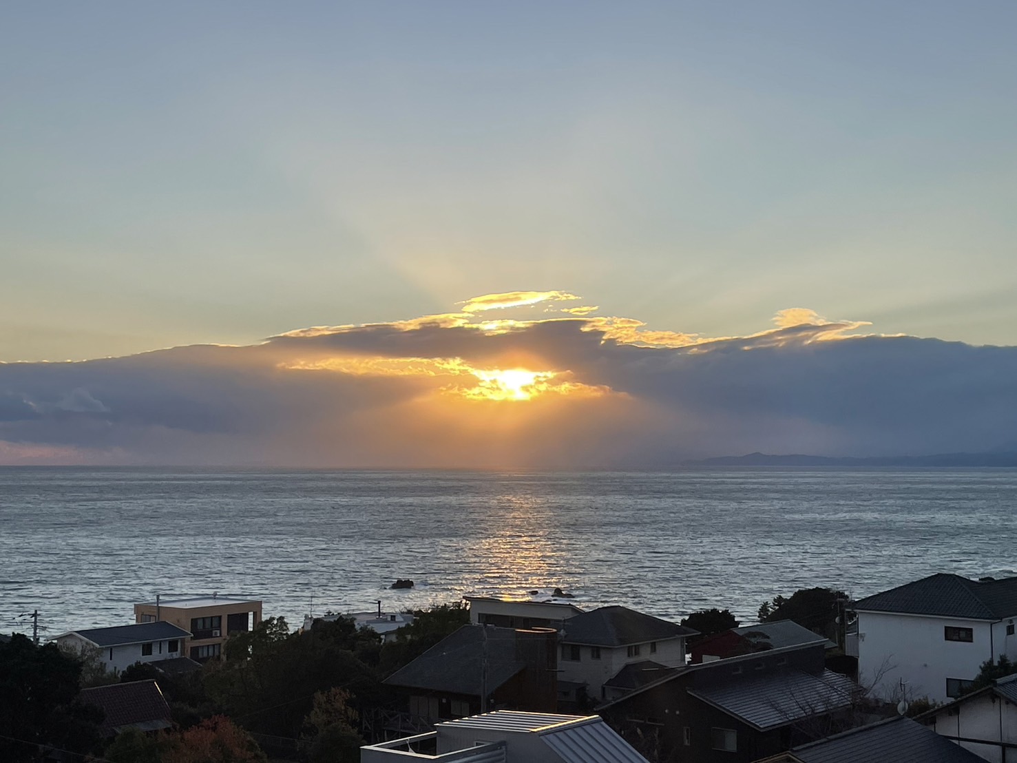 太平洋に沈む夕陽
