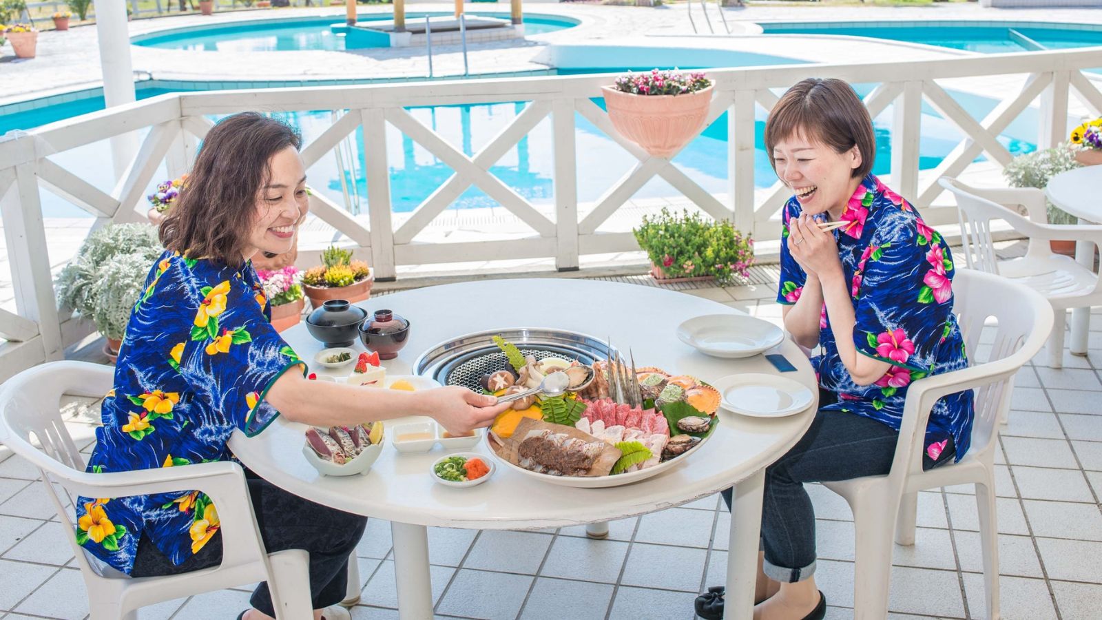 ガーデンテラスで海賊焼！