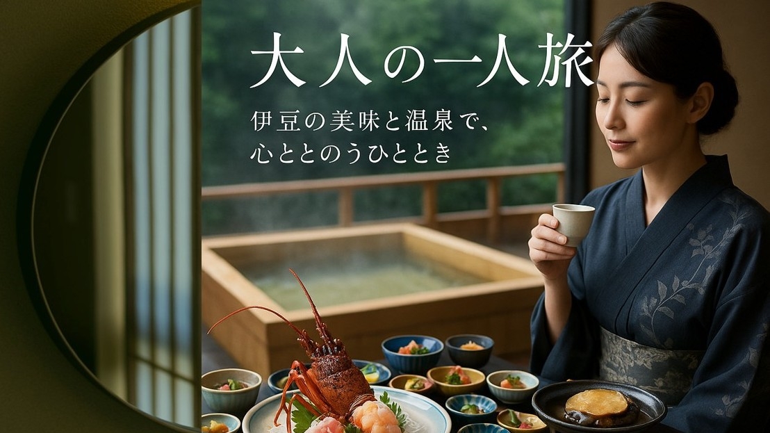【ご褒美一人旅】伊勢海老・鮑・金目鯛など、贅沢グルメ×自家源泉の湯で心ほどける休日を◆限定特典付き