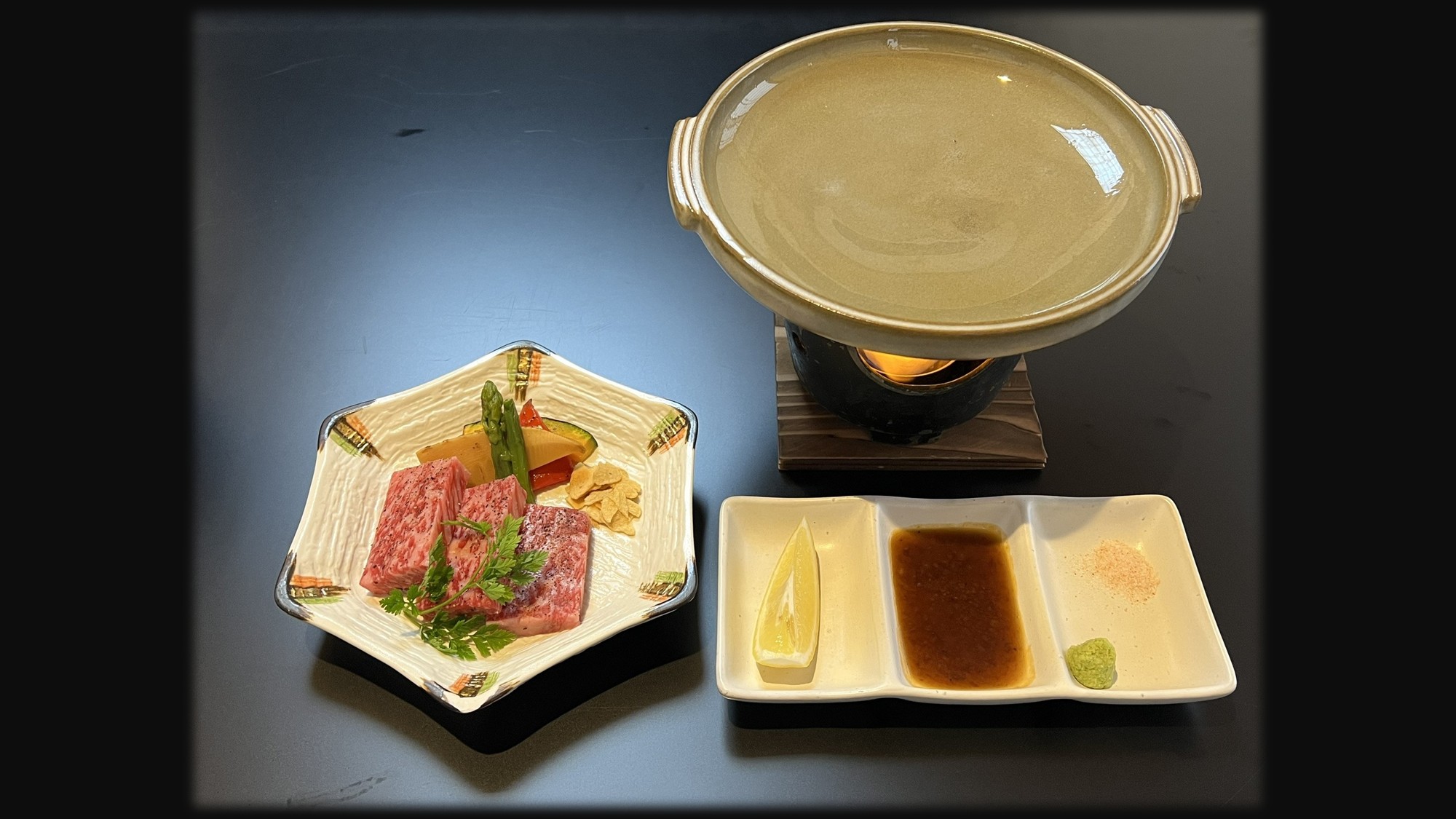 【龍宮会席 春限定メニュー】和牛サーロインの陶板焼