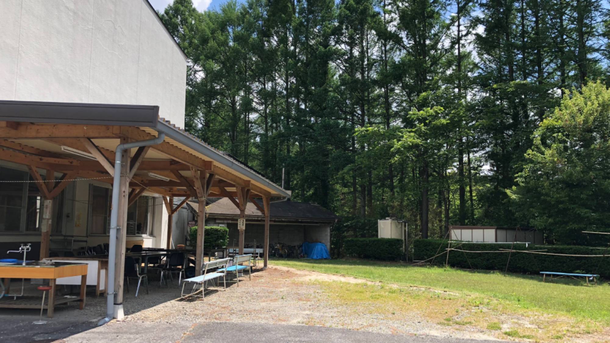 ・屋外のサイトバーベキュー場