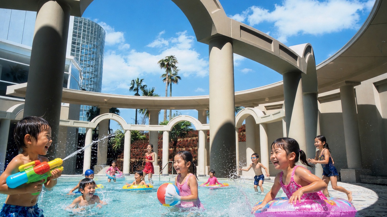 【夏休み限定】お子様大喜び♪アミューズメントスパ「エデン」の利用特典付！ディナーバイキング食べ放題
