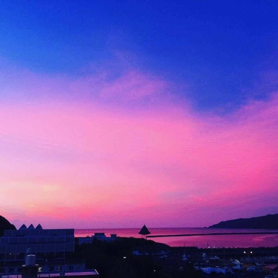 ビアガーデン夕焼け