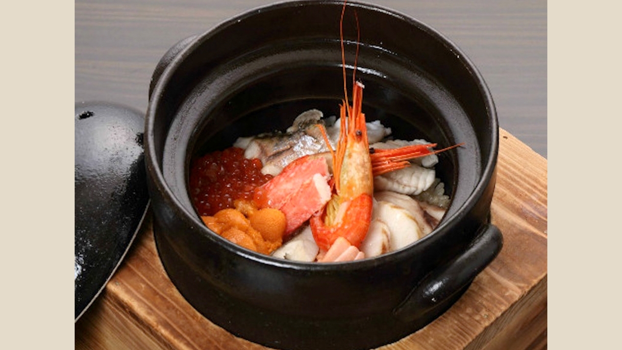 【9月限定！海鮮釜めし付きプラン】季節のお料理＋出汁に拘った「海鮮釜めし」　客室露天で温泉三昧