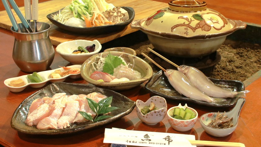 《鶏鍋コース》地元の新鮮な野菜と鶏肉をふんだんに使用♪—1泊2食—