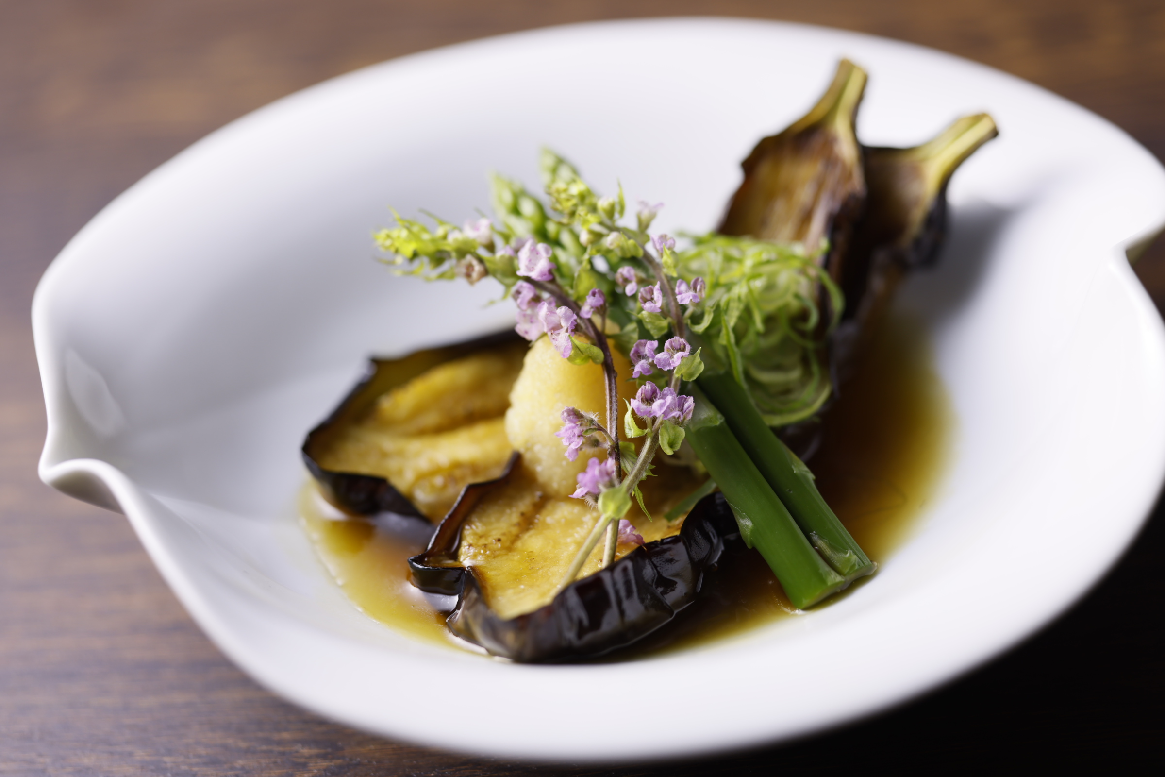 ヴィーガン会席　茄子しぎ焼き