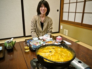 静岡満喫プランのお食事は手打ちほうとう付き