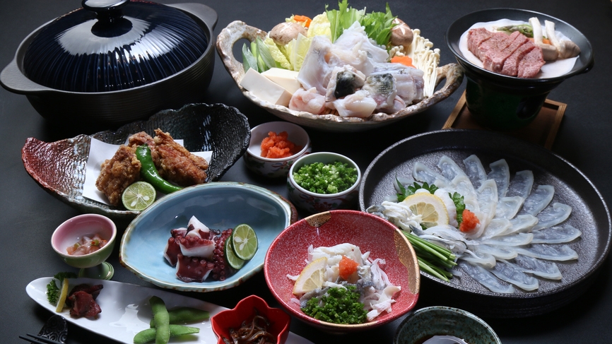 【福試し】定番ふぐコース+特別メニューから1品チョイス☆[1泊2食付]