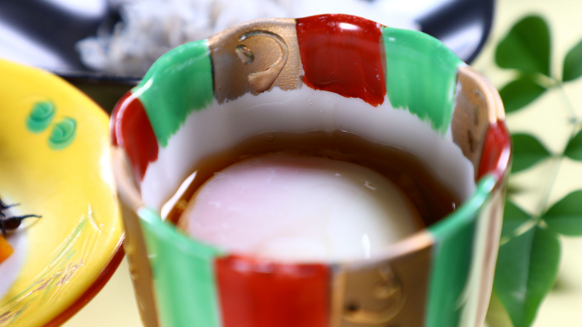 朝食の一例☆温泉たまご*