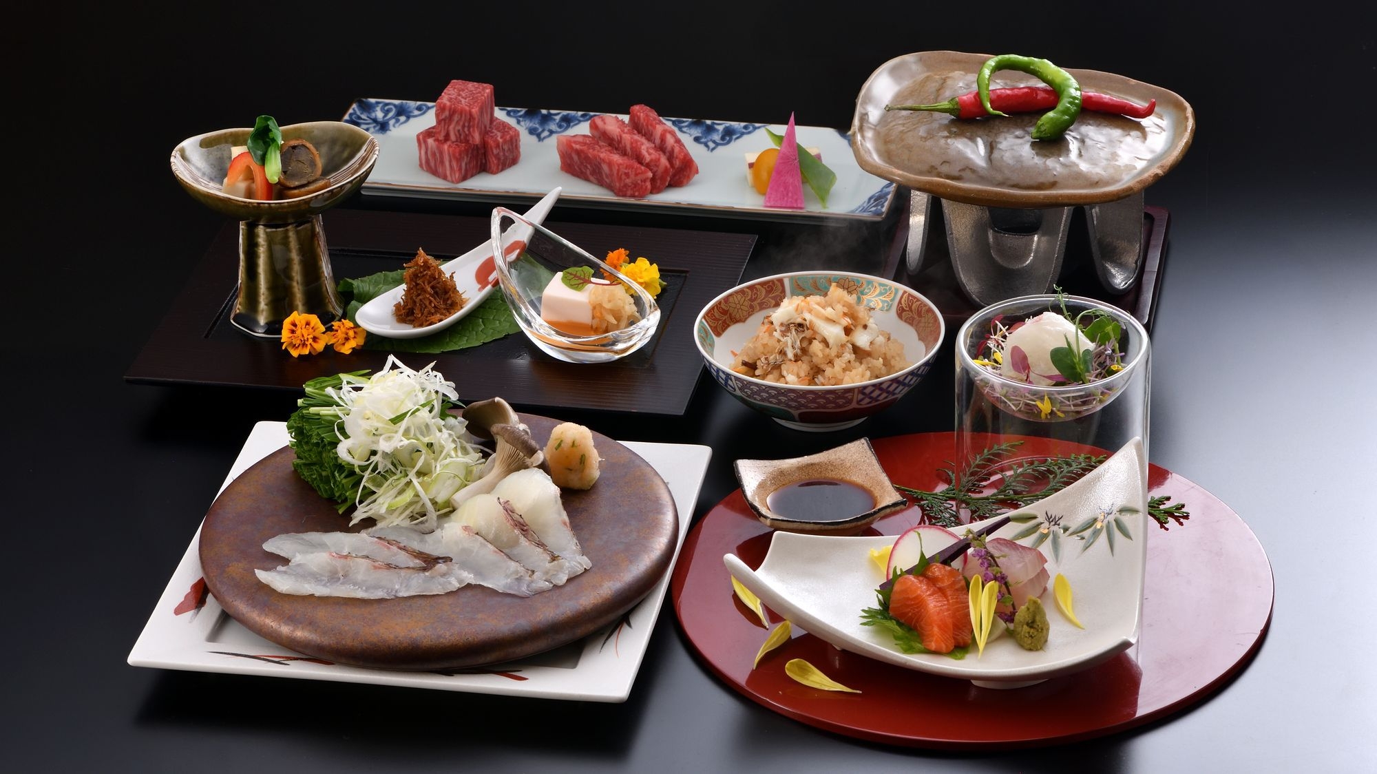 〓春鯛＆認証近江牛会席〓「春鯛」旬魚の旨みを料理長特製出汁で「認証近江牛」ヒレとロースの食べ比べで