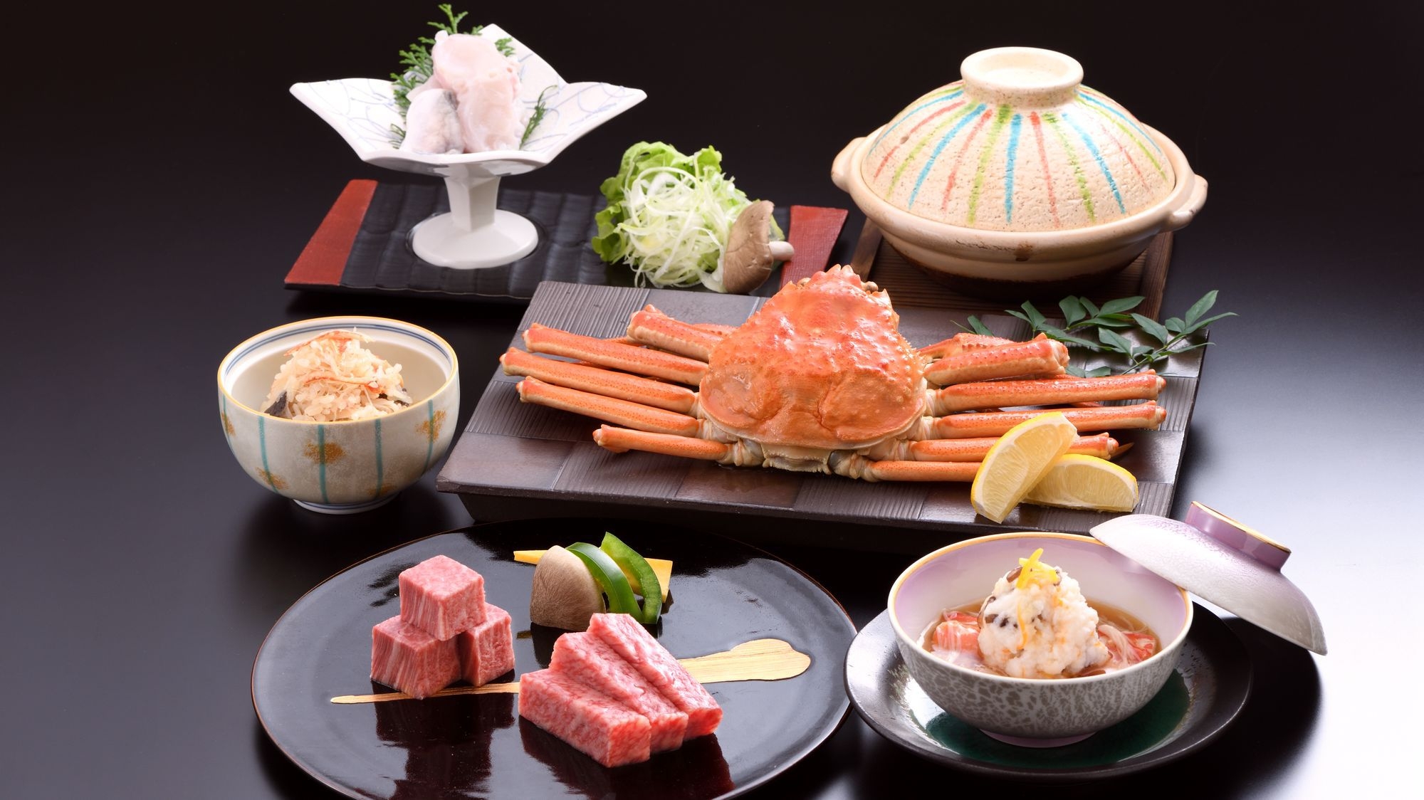 〓かに＆認証近江牛会席〓冬はやっぱり『かに』と『ふぐ』両方食べたい方に12月〜2月限定で食す冬の贅