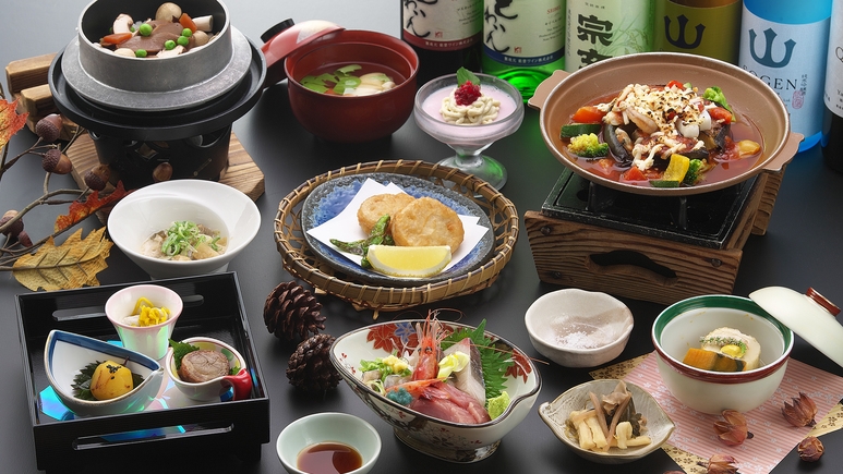 【７つのまるごとおもてなし】バランスの取れた《季節会席》 [夕食フリードリンク90分] 