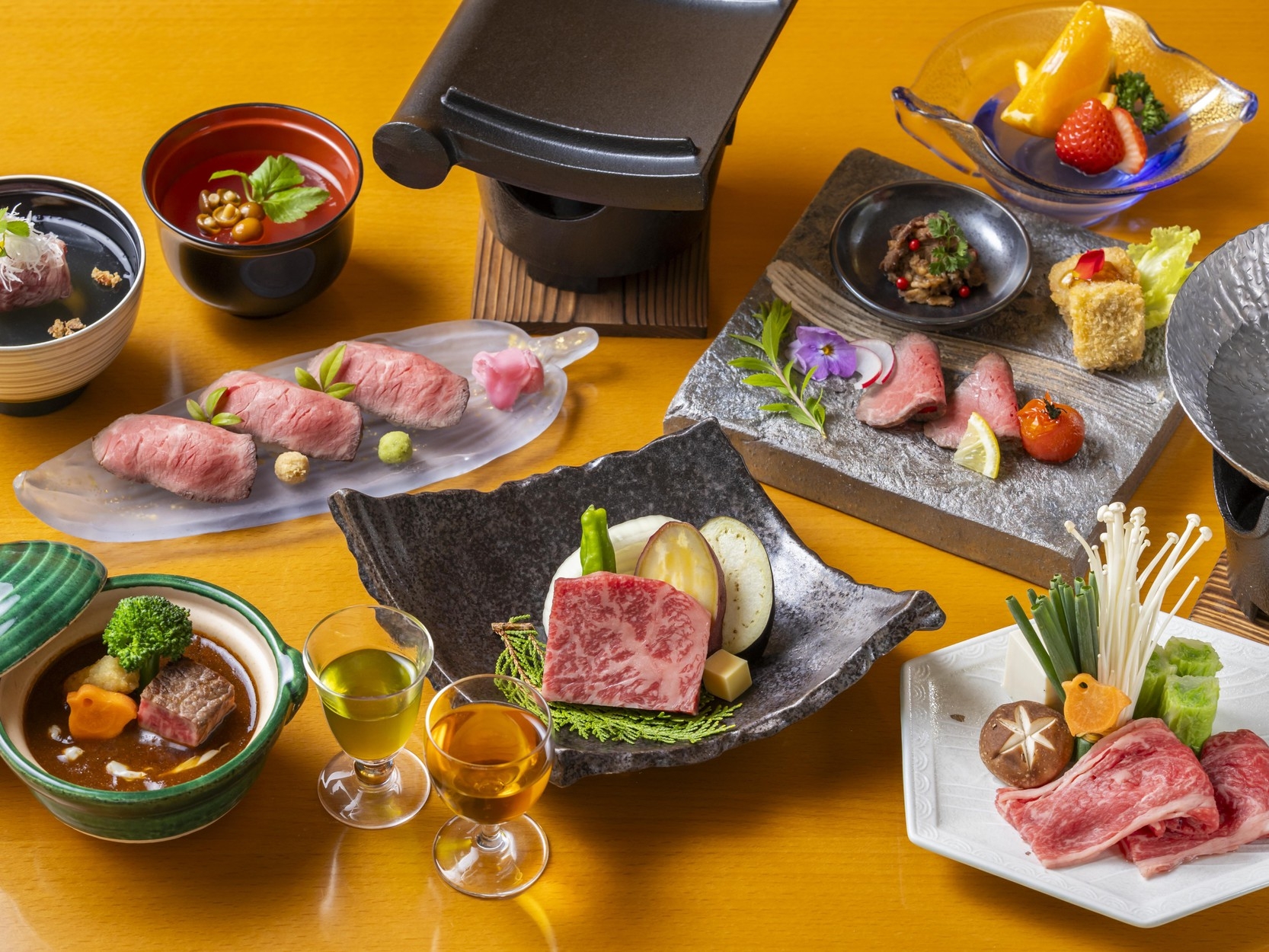 【夕食・朝食付) 　★淡路牛会席コース　