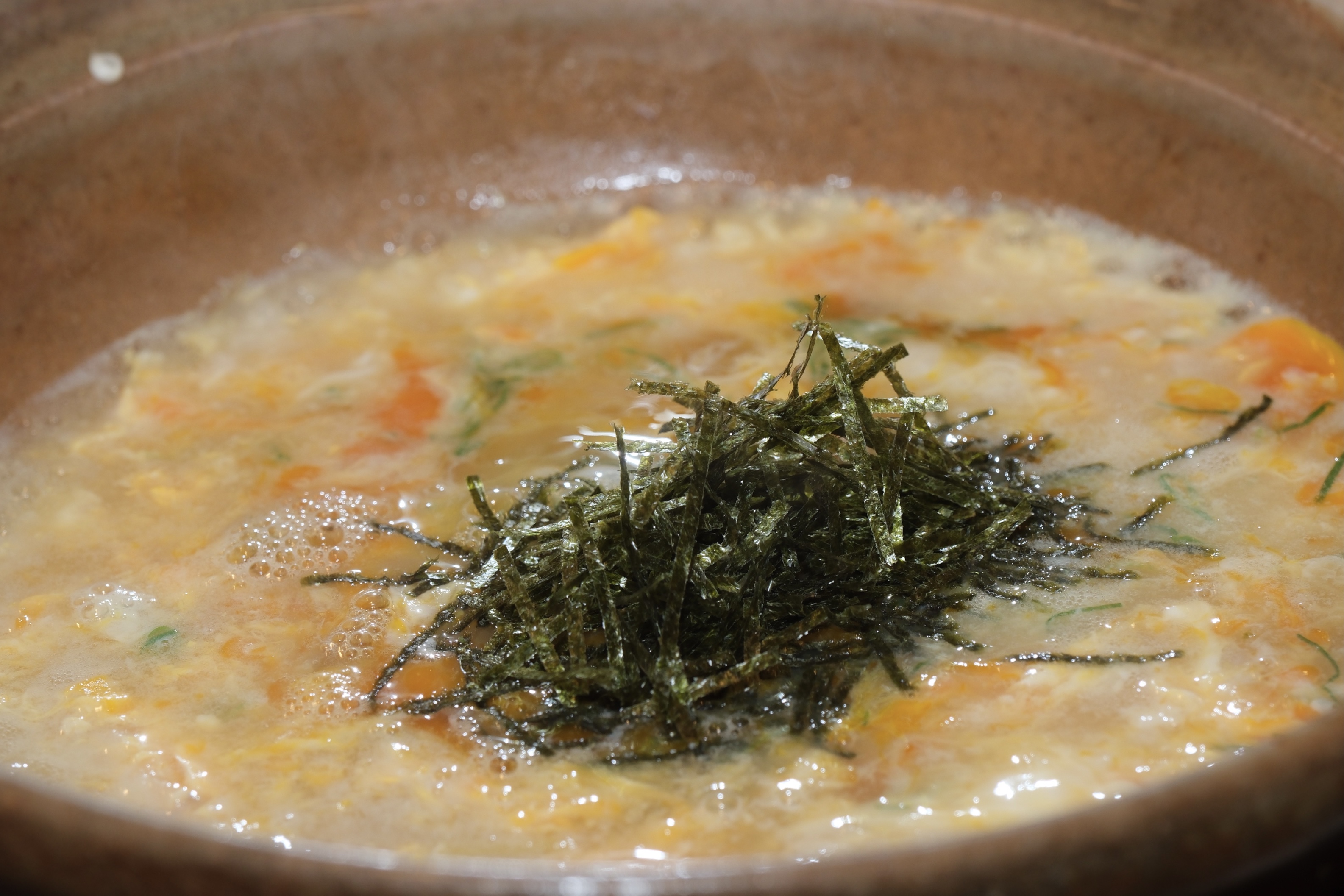 かにすき後の〆は雑炊